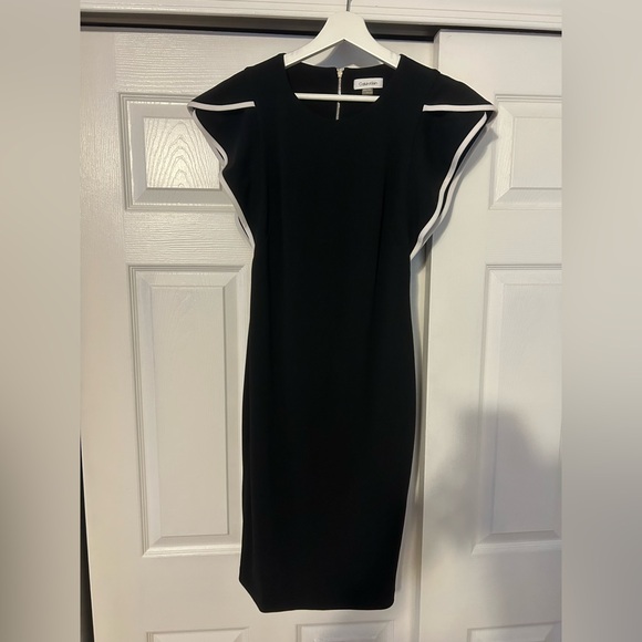 Calvin Klein Dresses & Skirts - Calvin Klein Black Midi Dress with White Accents